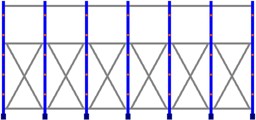Bild von Kragarmregal doppelseitig, 6 Felder, Höhe 3000 mm, Armtiefe 2x400-700 mm